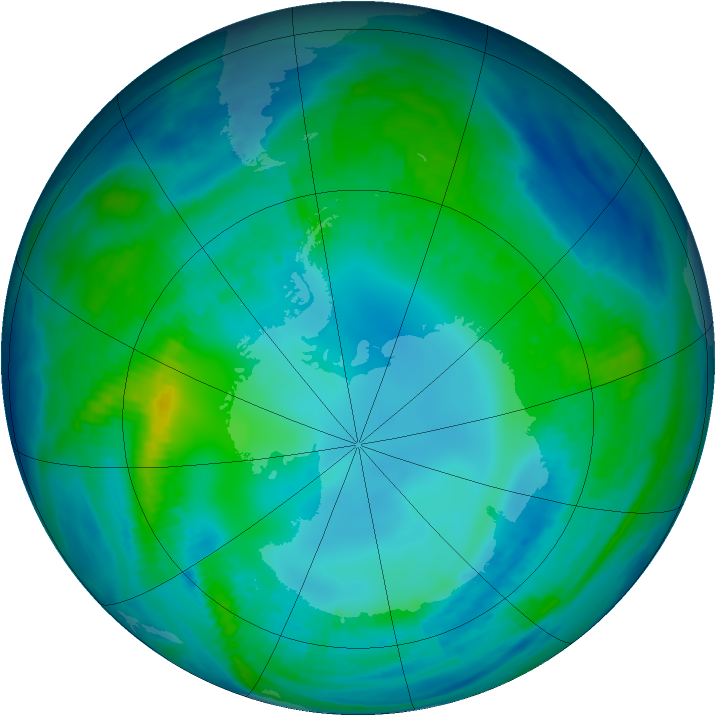 Antarctic ozone map for 08 May 1999